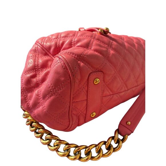 Marc Jacobs Pink Quilted Leather The Stam Bag, Luxury Oversized Rare Barbiecore‎ - Picture 9 of 16